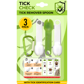 Tick Remover Spoon - 3 Pack of Lightweight Tick Remover Tools with Free Tick ID Card & Carabiner